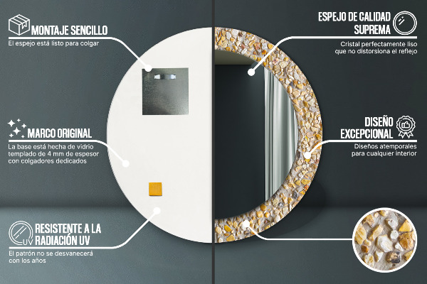 Rund spegel med tryck Terrazzo mönster