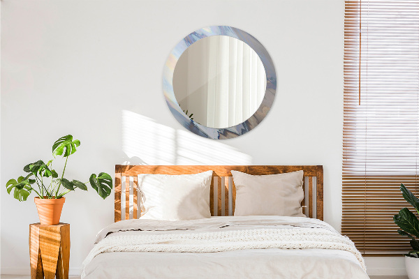 Rund spegel med tryck Holografisk textur