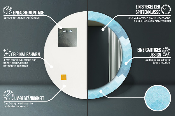 Rund spegel med tryck Chevron mönster
