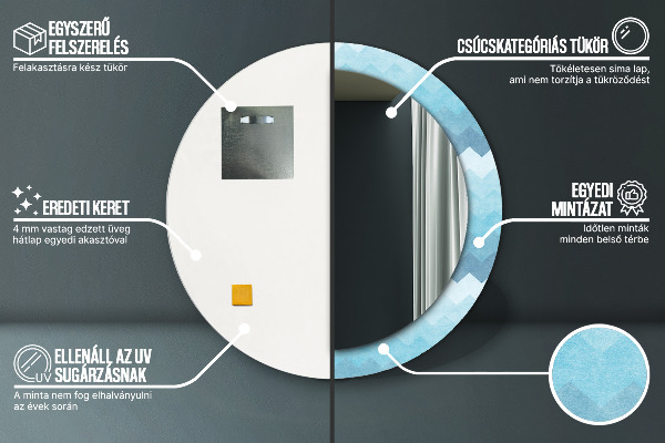Rund spegel med tryck Chevron mönster