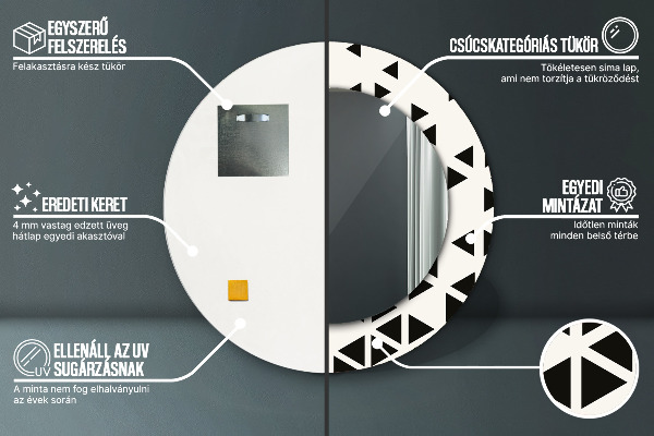 Rund spegel med tryck Abstrakt geometrisk