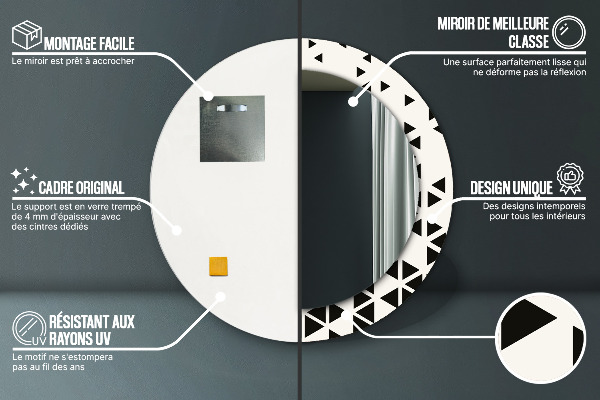 Rund spegel med tryck Abstrakt geometrisk