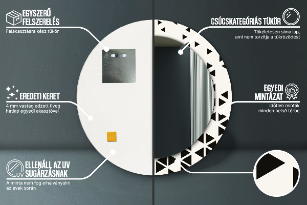 Rund spegel med tryck Abstrakt geometrisk