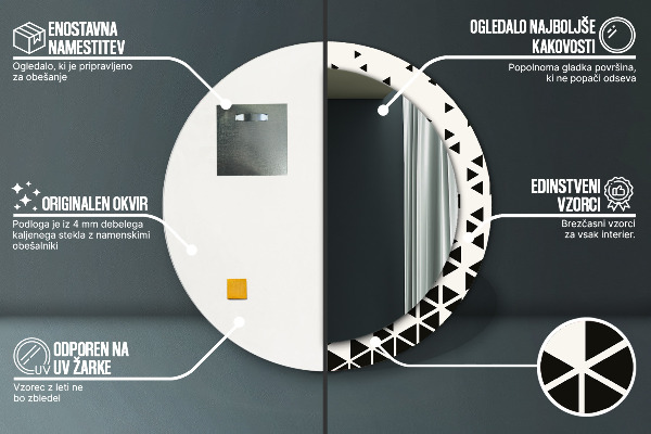 Rund spegel med tryck Abstrakt geometrisk