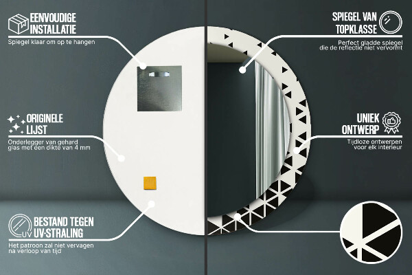 Rund spegel med tryck Abstrakt geometrisk