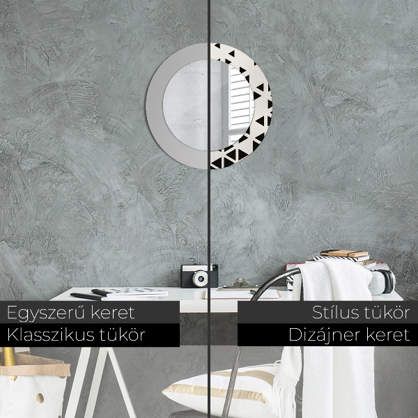 Rund spegel med tryck Abstrakt geometrisk