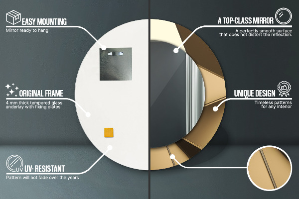 Rund spegel med tryck Modern abstraktion