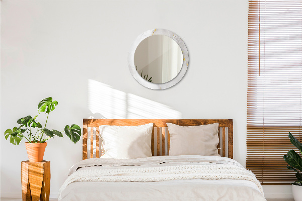 Rund spegel med tryck Glänsande marmor