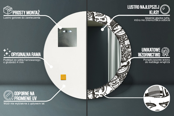 Rund spegel med tryck Abstrakt vätska