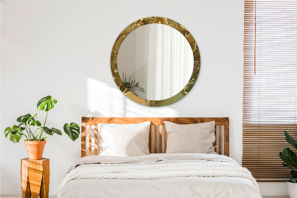 Rund spegel med tryck Metalliska virvlar