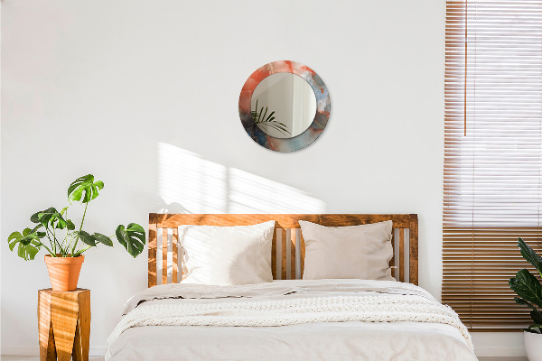 Rund spegel med tryck Onyxkulor