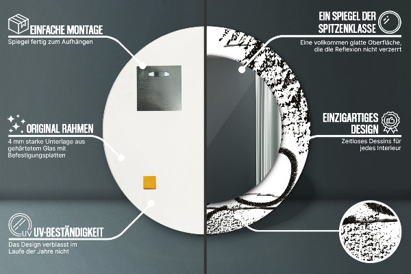 Rund spegel med tryck Graffiti mönster
