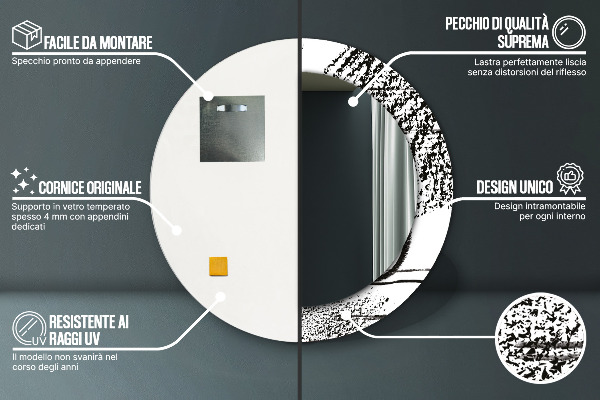 Rund spegel med tryck Graffiti mönster