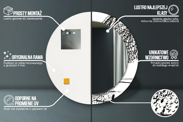 Rund spegel med tryck Graffiti mönster