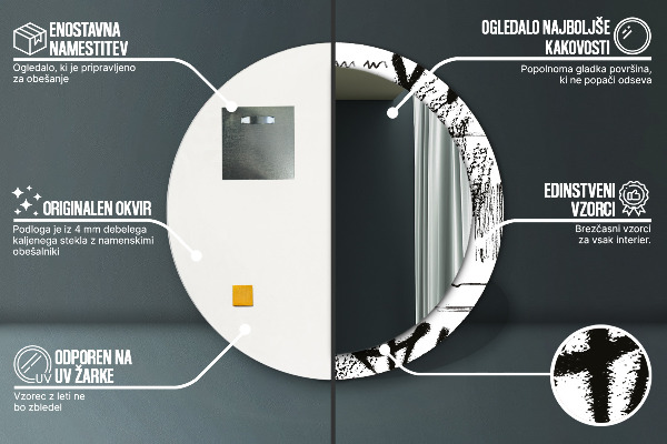 Rund spegel med tryck Graffiti mönster