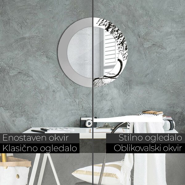 Rund spegel med tryck Graffiti mönster