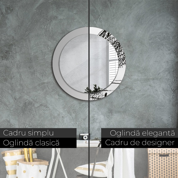 Rund spegel med tryck Graffiti mönster