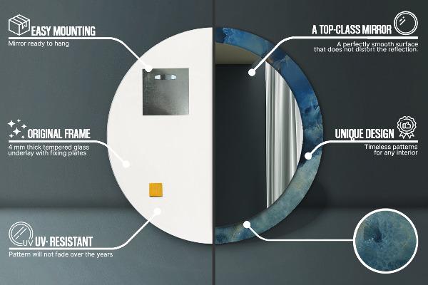 Rund spegel med tryck Onyx marmor