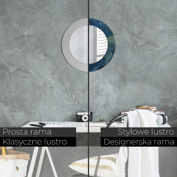 Rund spegel med tryck Onyx marmor