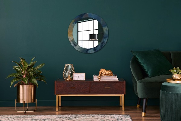 Rund spegel med tryck Onyx marmor