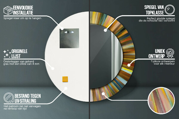 Rund spegel med tryck Abstrakt radiellt mönster