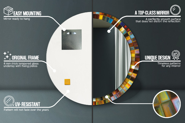 Rund spegel med tryck Abstrakt radiellt mönster