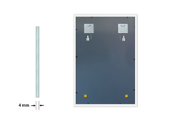 Rektangulär spegel i vit ram för sovrummet 50x50 cm