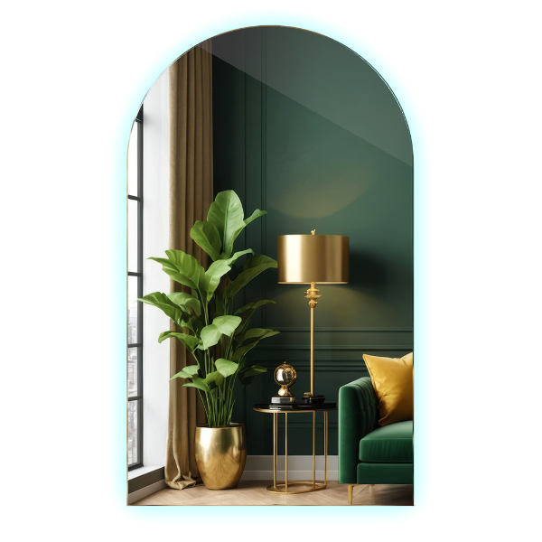 Halv-oval spegel led 40x70 cm