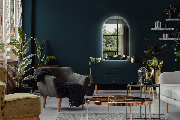 Halv-oval spegel led 40x70 cm