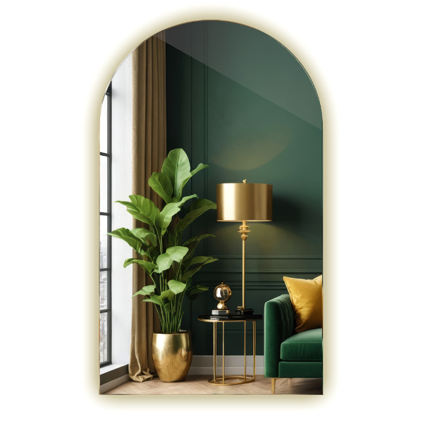 Välvd spegel led 45x80 cm