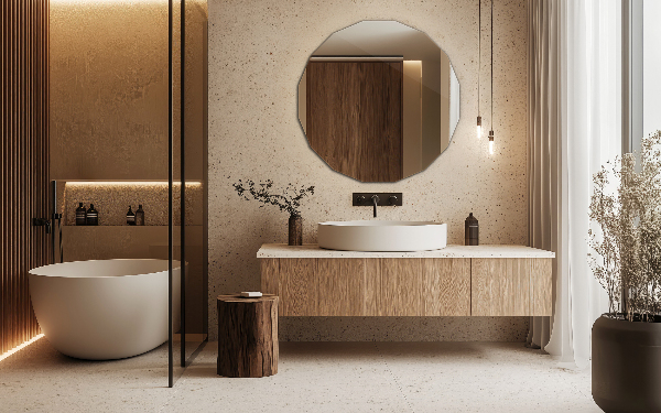 Geometrisk spegel modern 100x100 cm