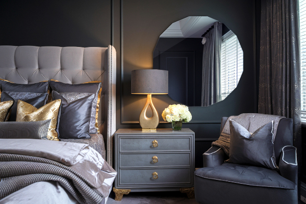 Geometrisk spegel modern 100x100 cm