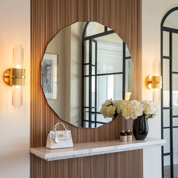 Geometrisk spegel modern 50x50 cm