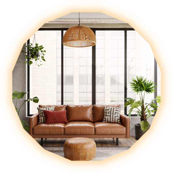 LED polygonal spegel 80x80 cm