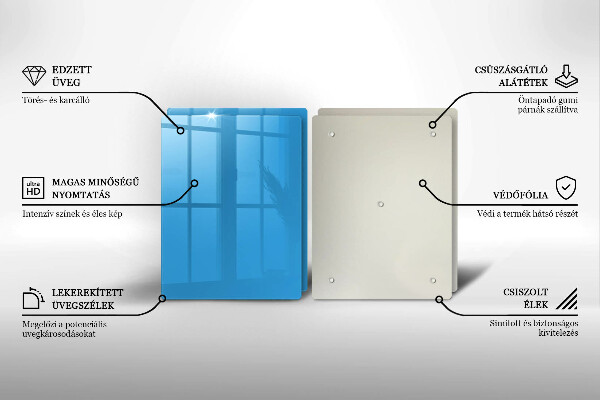 Skyddsplatta för spis Blå färg
