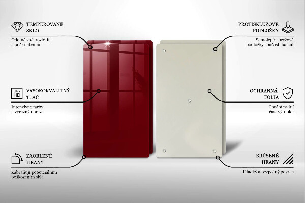 Skyddsplatta för spis Vinröd färg