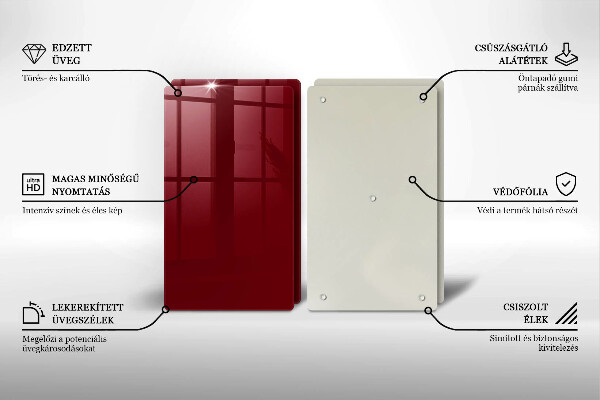 Skyddsplatta för spis Vinröd färg