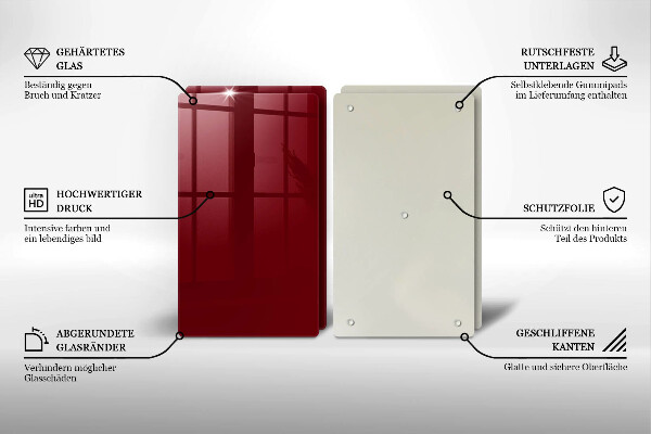 Skyddsplatta för spis Vinröd färg