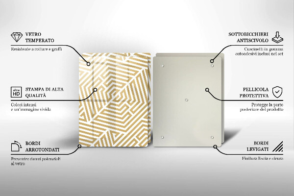 Spisskyddsplatta Geometriska linjer