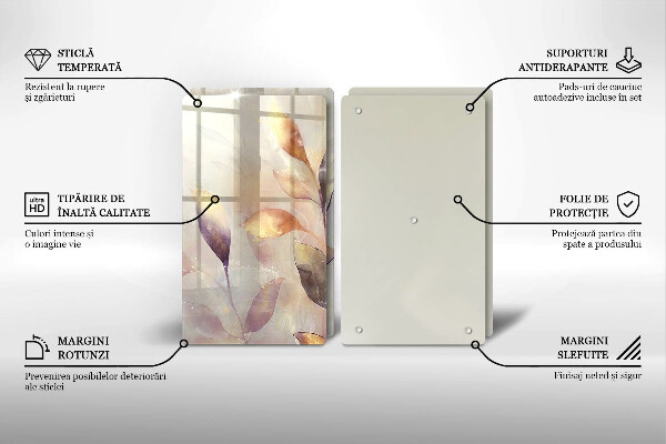 Skydd för induktionsspis Målade boho löv