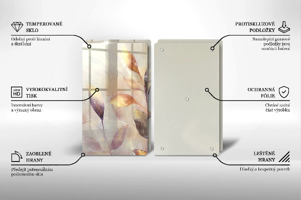 Skydd för induktionsspis Målade boho löv