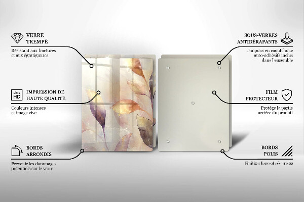 Skydd för induktionsspis Målade boho löv