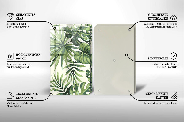 Skydd för induktionsspis Monstera blad illustration