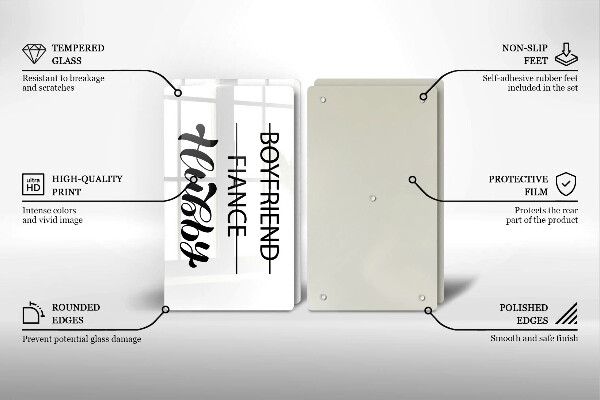 Skydd för induktionsspis Inskrift, mening, mönster