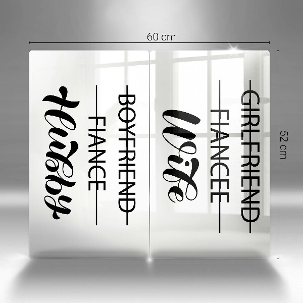 Skydd för induktionsspis Inskrift, mening, mönster