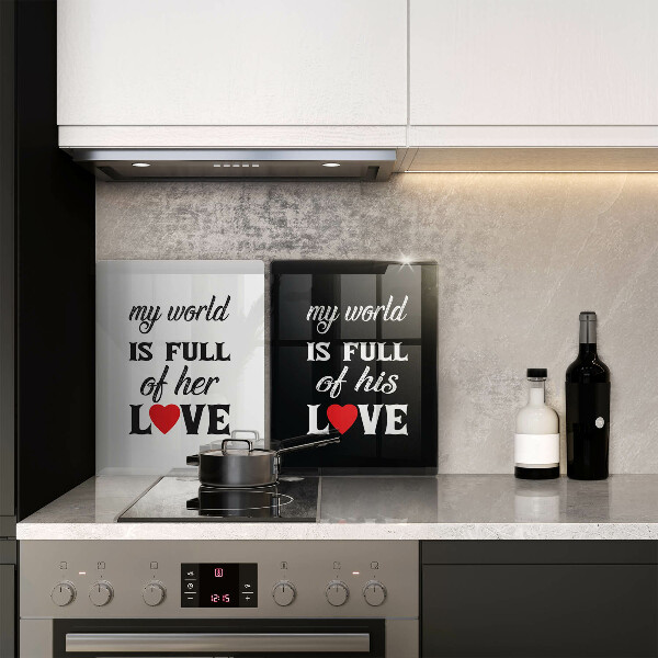 Skydd för spis Inskrift, mening