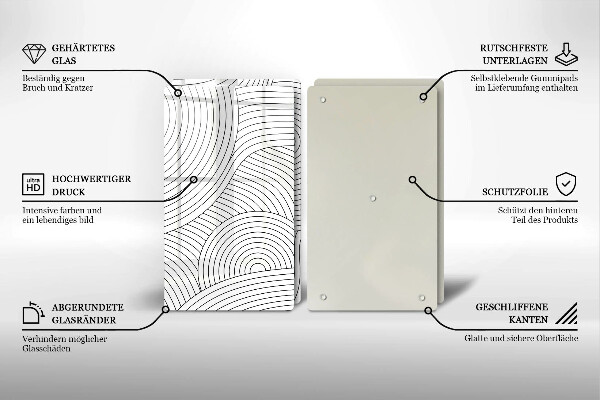 Glashällskydd Svarta linjer abstrakt