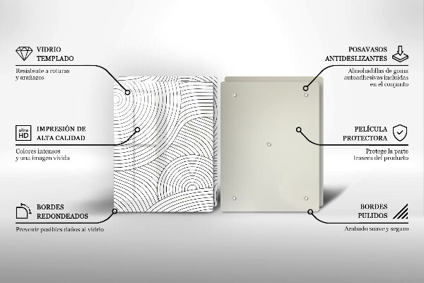 Glashällskydd Svarta linjer abstrakt