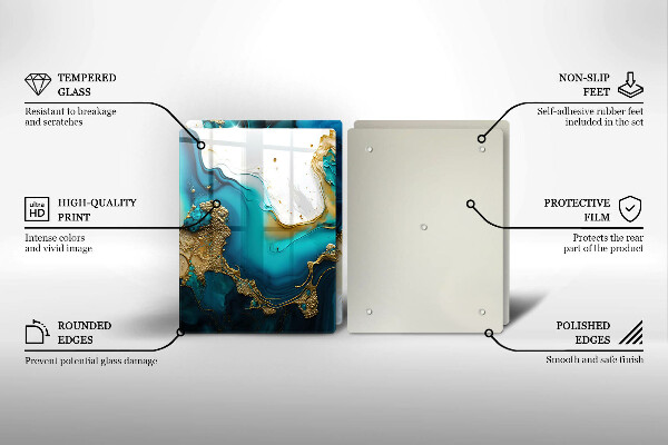 Skyddsplatta för spis Turkos abstraktion