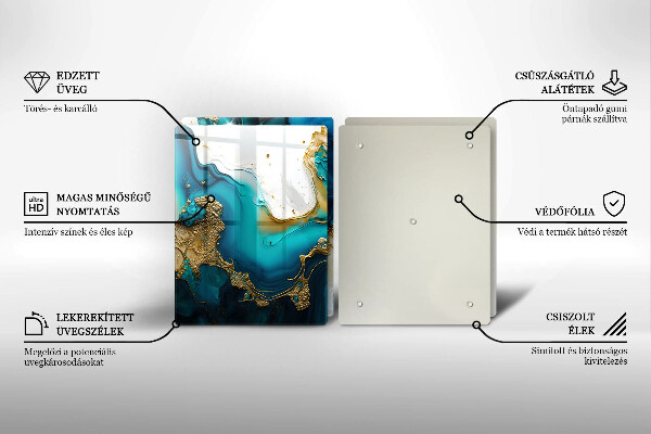 Skyddsplatta för spis Turkos abstraktion